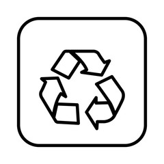 monochrome contour square with recycling icon vector illustration