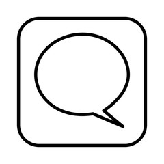 monochrome contour square with speech bubble vector illustration