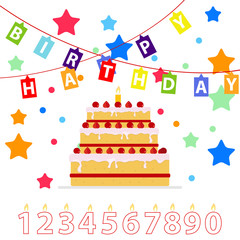 Birthday cake with candles