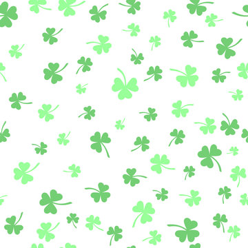 shamrock seamless pattern. patrick backgorund. St. Patrick's Day. Vector illustration