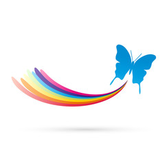 Abstract butterflies in fly, spring background concept