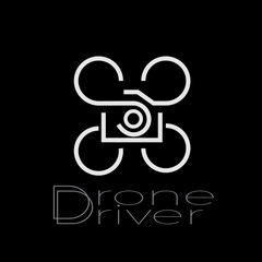 Abstract sign drone driver, quadrocopter with camera and action cam, vector icon - obrazy, fototapety, plakaty