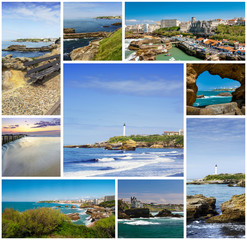 Biarritz rectangular travel photo collage