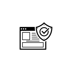 Online Protection Icon. Flat Design.