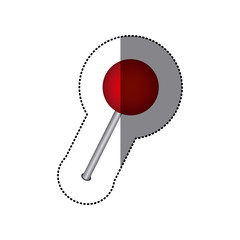 sticker color silhouette with pushpin icon vector illustration