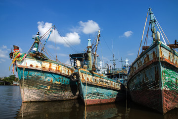 Fototapeta na wymiar Old fishing boats