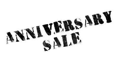 Anniversary Sale rubber stamp. Grunge design with dust scratches. Effects can be easily removed for a clean, crisp look. Color is easily changed.