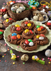 Cookies chocolate Easter nest