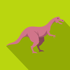 Obraz na płótnie Canvas Pink hypsilophodon dinosaur icon, flat style