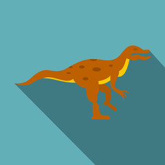Ornithopod dinosaur icon, flat style