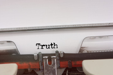 Truth word typed on a Vintage Typewriter