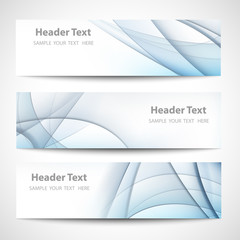 Abstract header blue wave white vector design