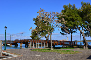Burano bridge and Torcello island near Venice