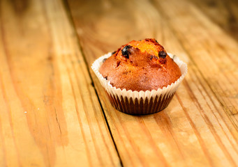Cupcake on a wooden table