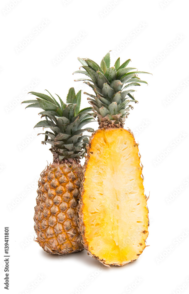 Wall mural ripe pineapple isolated