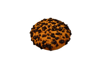 Chocolate chip cookie isolated on white