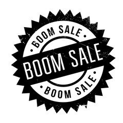 Boom Sale rubber stamp. Grunge design with dust scratches. Effects can be easily removed for a clean, crisp look. Color is easily changed.