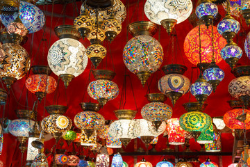 turkish bazaar lamps market istanbul turkey