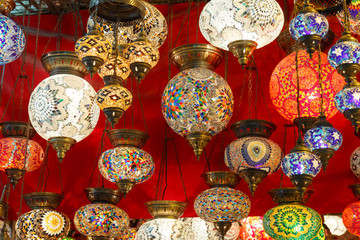 turkish bazaar lamps market istanbul turkey