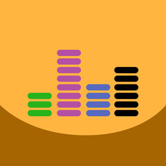 flat vector icon design collection sound and audio waves