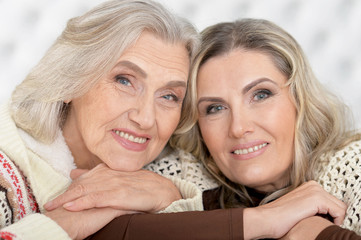 Two beautiful happy elderly woman