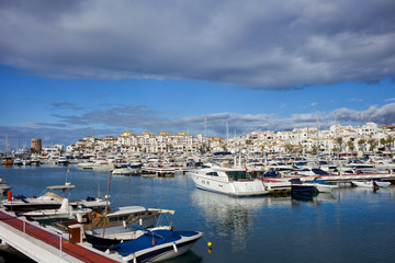 Fototapeta na wymiar Puerto Banus Marina in Marbella, Spain