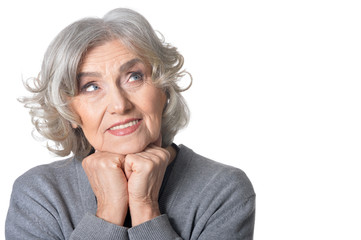 Portrait of a beautiful happy elderly woman