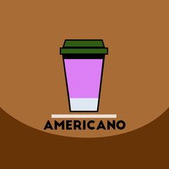 flat vector icon design collection cup of americano
