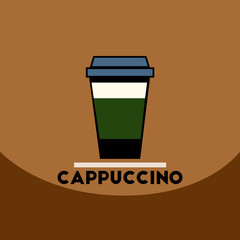flat vector icon design collection cappuccino to go