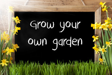 Sunny Spring Narcissus, Chalkboard, Grow Your Own Garden