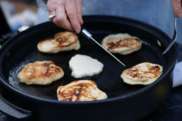 Cook during preparation of fritters
