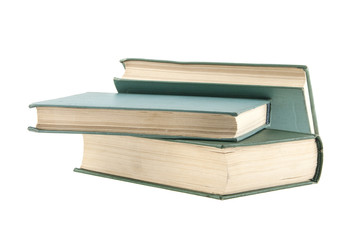 old green book isolated on white background