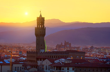 Fototapeta na wymiar Plazzo Vecchio tower