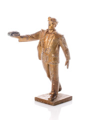 Obraz premium Figure miner who holds coal in his hand