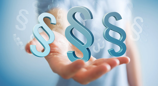 Businessman using law protection right 3D rendering