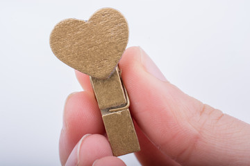 Heart shape icon  attached to Clothespin