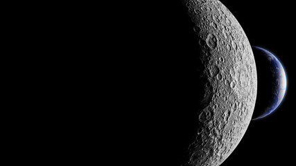 Fototapeta premium earth behind the far side of the moon