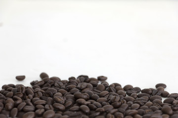 Coffee Beans isolated on white background area for copy space.