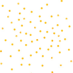 Polka dot confetti. Gold glitter circles with nice gold watercolor texture