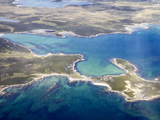 Aerial view of the Falklands / Malvinas