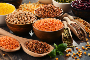 Composition with variety of vegetarian food ingredients
