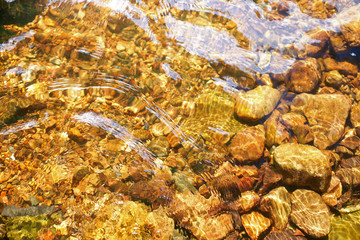 Water in the river over the texture blurry background
