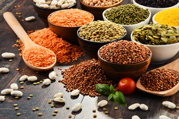 Composition with variety of vegetarian food ingredients