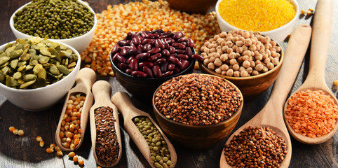 Composition with variety of vegetarian food ingredients