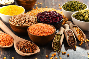 Composition with variety of vegetarian food ingredients