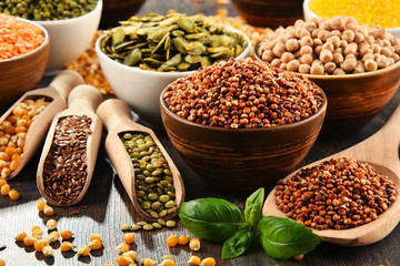 Composition with variety of vegetarian food ingredients