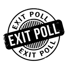Exit Poll rubber stamp. Grunge design with dust scratches. Effects can be easily removed for a clean, crisp look. Color is easily changed.