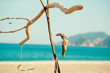 Air sculpture above sea at the sea coast