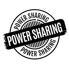 Power Sharing rubber stamp. Grunge design with dust scratches. Effects can be easily removed for a clean, crisp look. Color is easily changed.