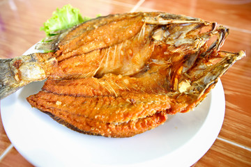 Deep Fried fish, Famouse Thai seafood menu
